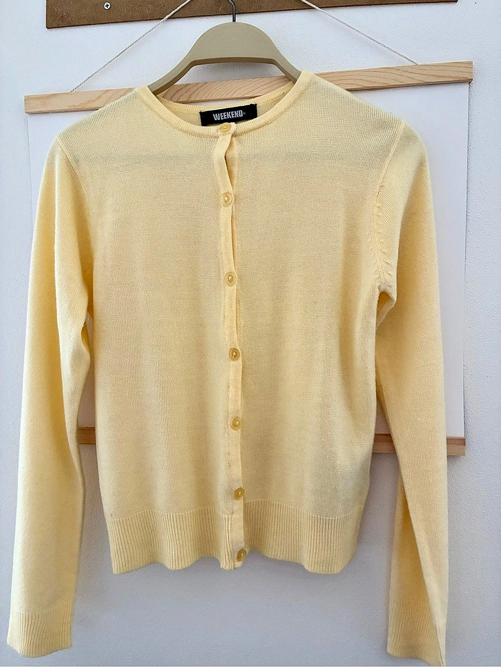 Merona Button Front Cardigan in Yellow Like New